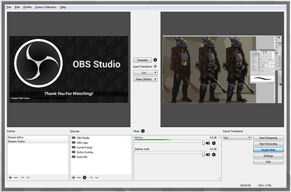 OBS Studios هو خيار بث مباشر مجاني جيد.