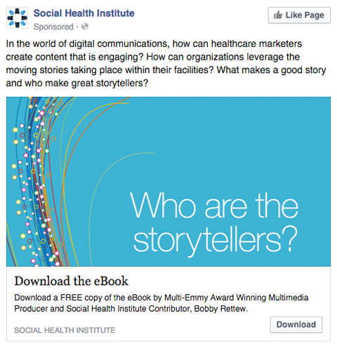 معهد الصحة الاجتماعية الفيسبوك الإعلانية