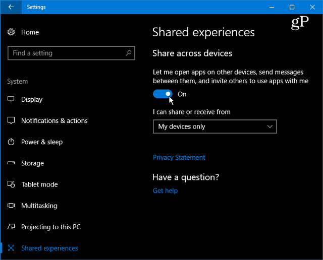 كيفية تمكين واستخدام الخبرات المشتركة في Windows 10