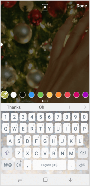 تختار قصص Instagram لون النص