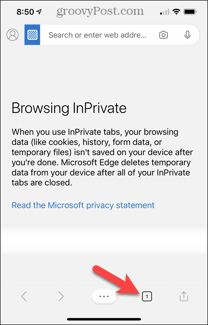 تصفح InPrivate in Edge لنظام iOS