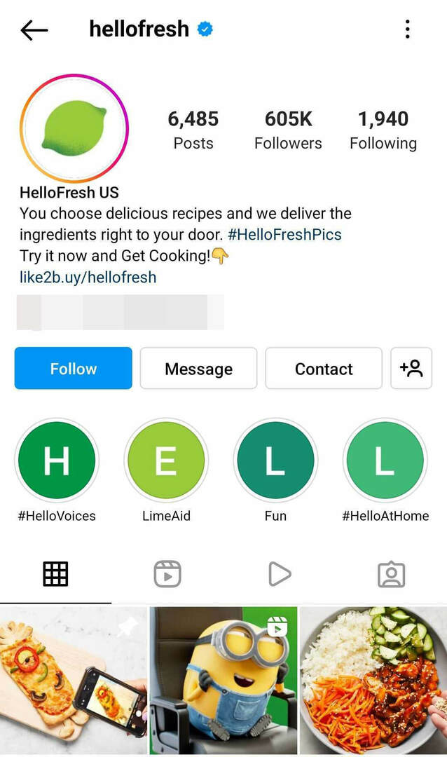 كيفية-instagram-network-pinning-feature-marketing-limited-time-offer-hellofresh-step-1