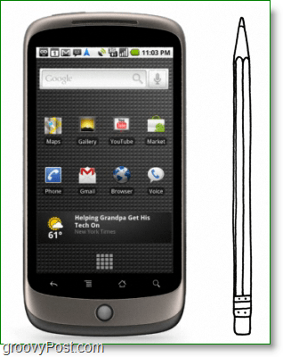 Google Nexus One طويل / سميك مثل قلم رصاص