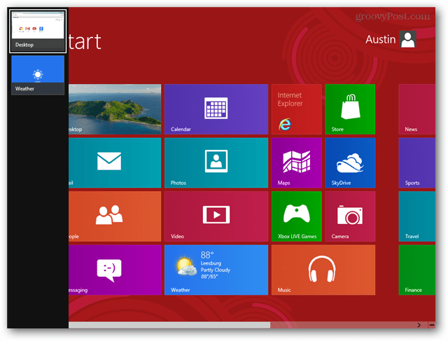 التغيير بسرعة بين تطبيقات Windows 8 عبر لوحة المفاتيح