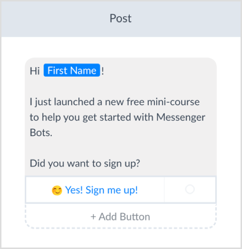 إنشاء تسلسل لروبوت Messenger باستخدام ManyChat
