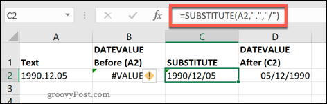 دالة SUBSTITUTE في Excel