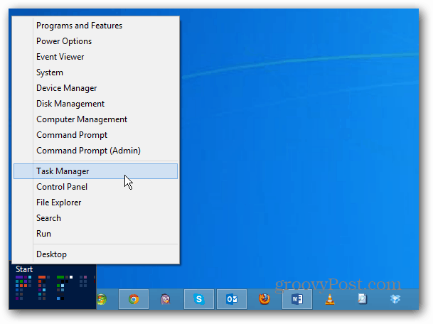 قائمة مستخدم Windows 8 Power