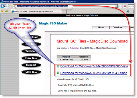 MagicISO x86 و x64 رابط التنزيل لنظام التشغيل Windows Server 2008