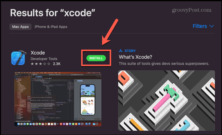app store install xcode