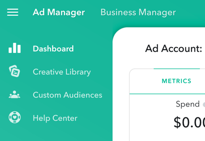 يحتوي Ad Manager على أربعة أقسام رئيسية يمكنك الوصول إليها في الجزء العلوي الأيسر من الصفحة.