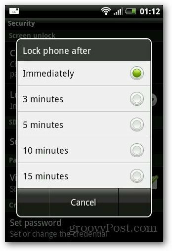 قفل الأمان Android 5