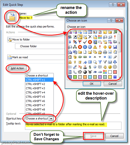المزيد من الإجراءات السريعة في Outlook 2010