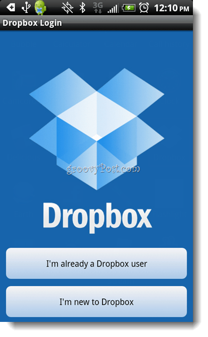 Android Dropbox قم بتثبيت Dropbox تسجيل الدخول