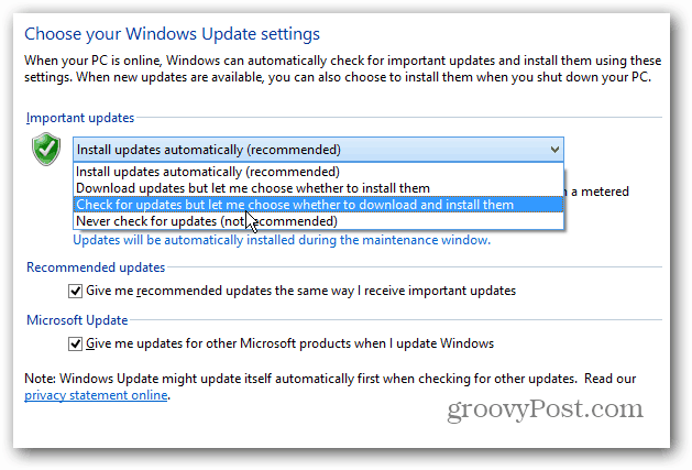 اجعل Windows 8 يعرض إعلام سطح المكتب للتحديثات