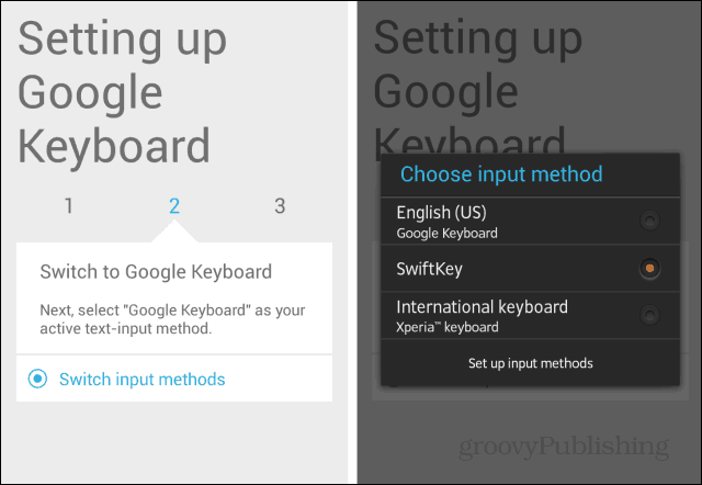 إدخال مفتاح لوحة مفاتيح Android KitKat