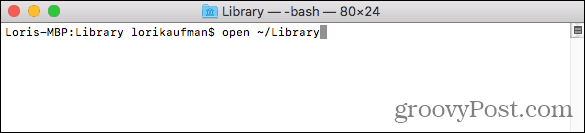 افتح مجلد Library في Finder من Terminal على Mac