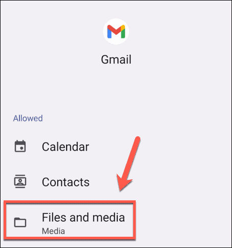 ملفات android gmail وإعدادات الوسائط