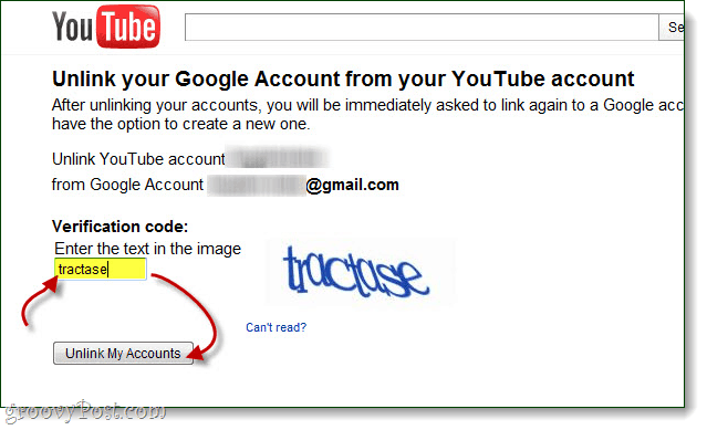 أكد رغبتك في إلغاء ربط حسابي google و youtube