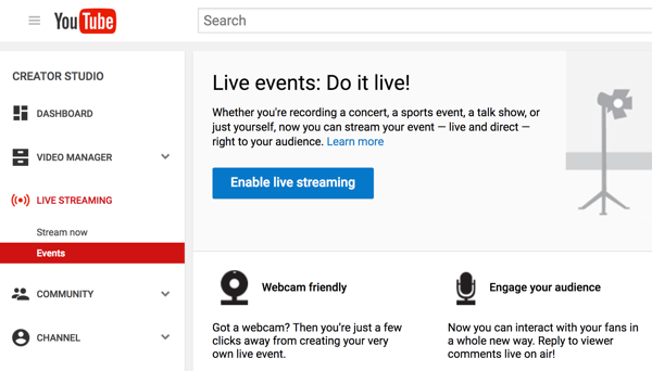 قم بإعداد Hangouts على الهواء مع YouTube Live لإجراء مقابلة الفيديو الخاصة بك.