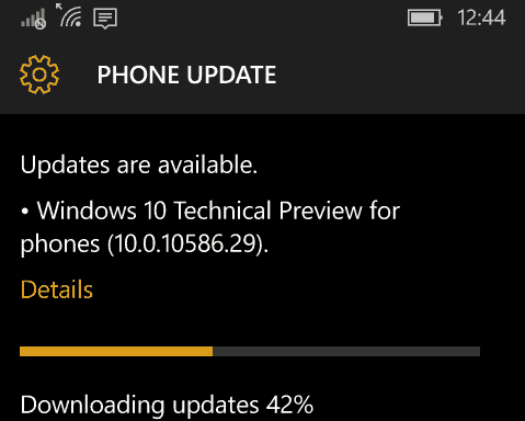 Windows 10 Mobile Build 10586.29 يقوم بإرجاع Windows Phone