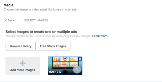 إعلانات الفيسبوك إضافة وسائل الإعلام