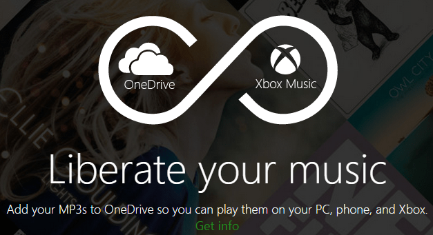 يمكنك الوصول إلى مجموعة الموسيقى الخاصة بك من OneDrive عبر Xbox Music