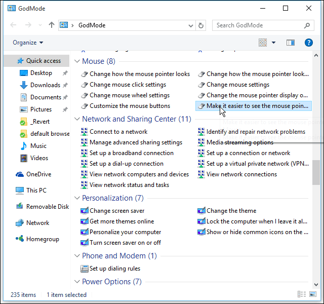 كيفية تمكين وضع الله المخفي في نظام التشغيل Windows 10