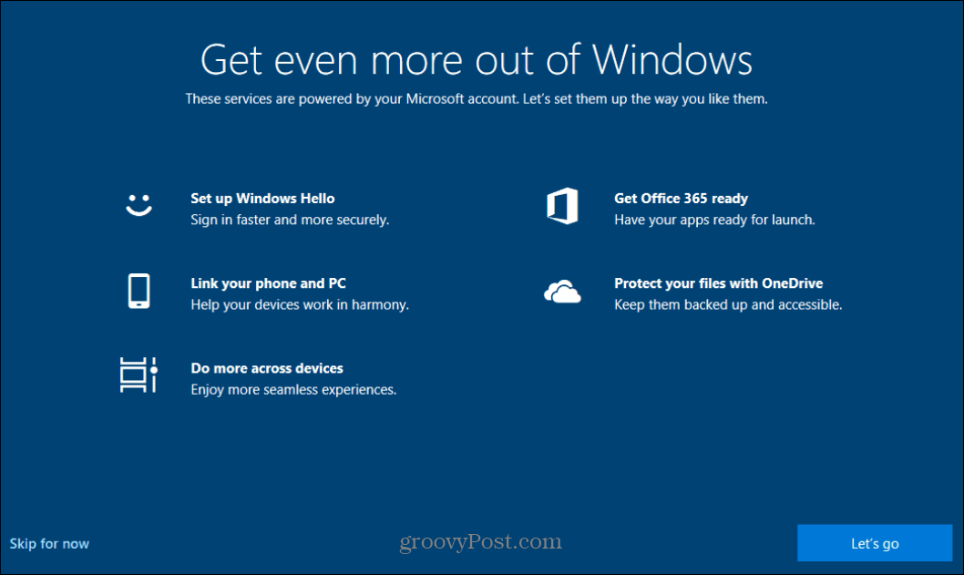 قم بتعطيل شاشة Splash "احصل على المزيد من Windows" على Windows 10