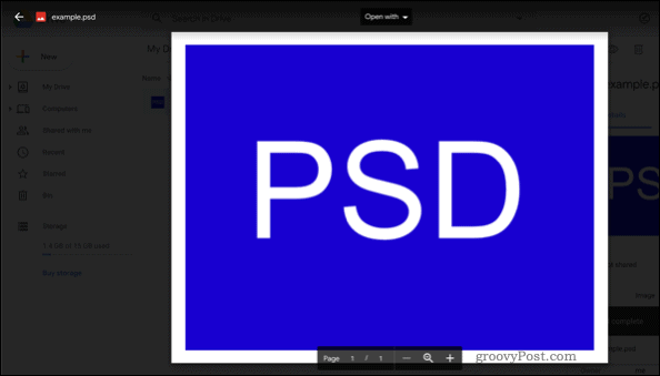 فتح ملف PSD في Google Drive