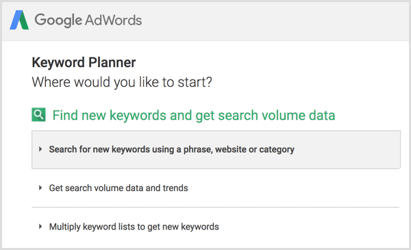 Google Keyword Planner ابحث عن كلمات رئيسية جديدة