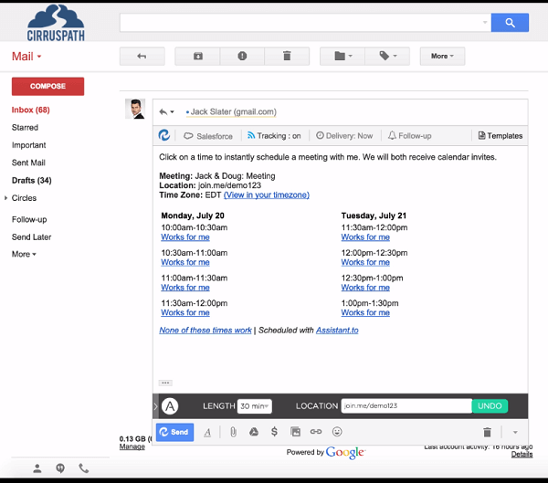 يمكنك جدولة الاجتماعات بسهولة عبر Gmail باستخدام Assistant.to.