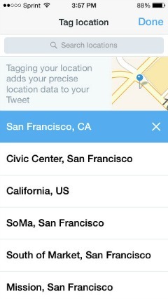 Twitter و Foursquare Partner لإضافة موقع إلى التغريدات