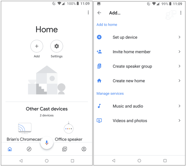 تطبيق Google Home إضافة جهاز