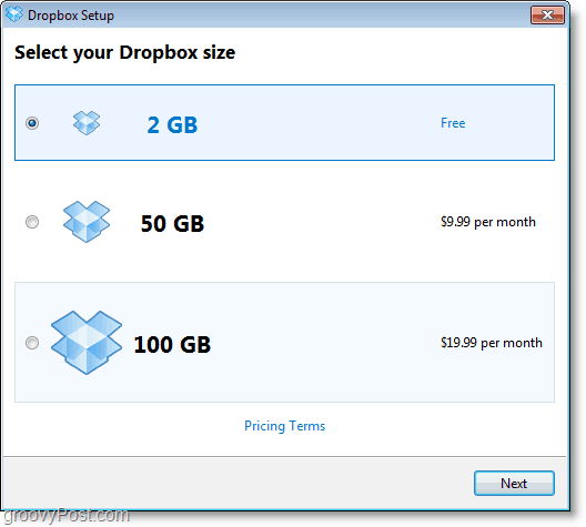 لقطة شاشة Dropbox - احصل على حساب 2GB مجاني