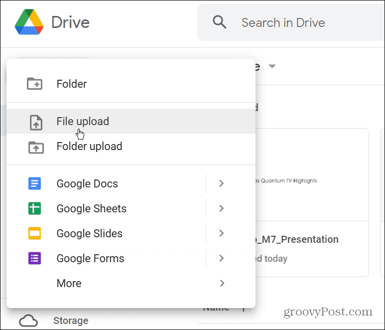 تحميل PPTX إلى Google Drive