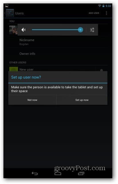 حسابات مستخدمي Nexus 7 - إعداد المستخدم الآن