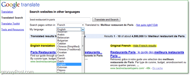 ابحث عن صفحات الإنترنت بلغات مختلفة واقرأها بنفسك باستخدام البحث المترجم من Google