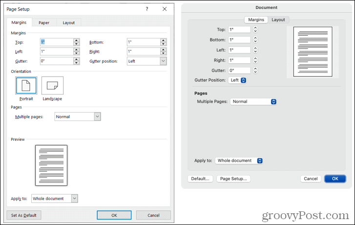 هوامش مخصصة في Word على نظامي التشغيل Windows و Mac