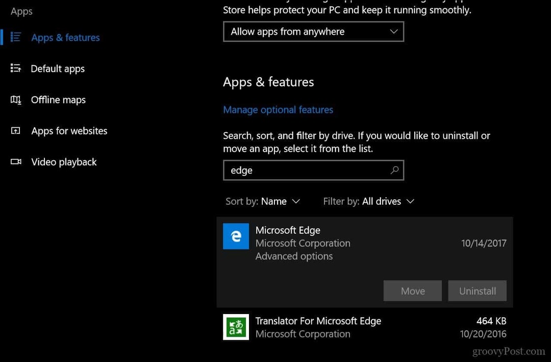 كيفية إعادة تعيين أو إصلاح متصفح Microsoft Edge Web في Windows 10 1709 ولاحقًا
