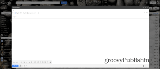 تم تطبيق Gmail Compose بملء الشاشة