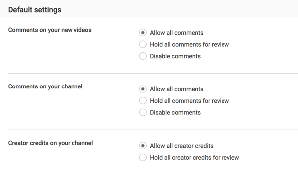 يمكنك السماح لجميع التعليقات عند الإرسال أو اختيار إخضاعها للمراجعة بناءً على تفضيلات الإشراف على YouTube.