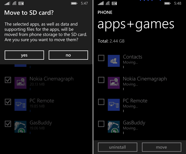 نصيحة Windows Phone 8.1: انقل التطبيقات والألعاب إلى بطاقة SD