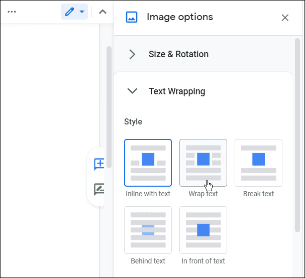  التفاف النص كيفية طبقات الصور في مستندات جوجل