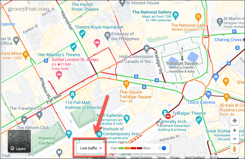 خرائط جوجل حركة المرور الحية
