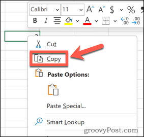 نسخ البيانات في Excel