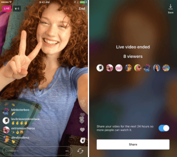 قدم Instagram القدرة على مشاركة إعادة تشغيل فيديو مباشر على Instagram Stories لمدة 24 ساعة.