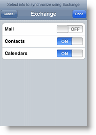 Apple iPhone و iPod Touch تعطيل مزامنة البريد مع ActiveSync Exchange