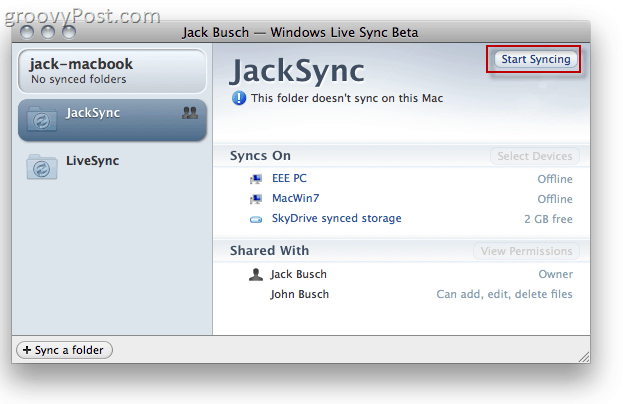 الإصدار بيتا من Windows Live Sync على OS X