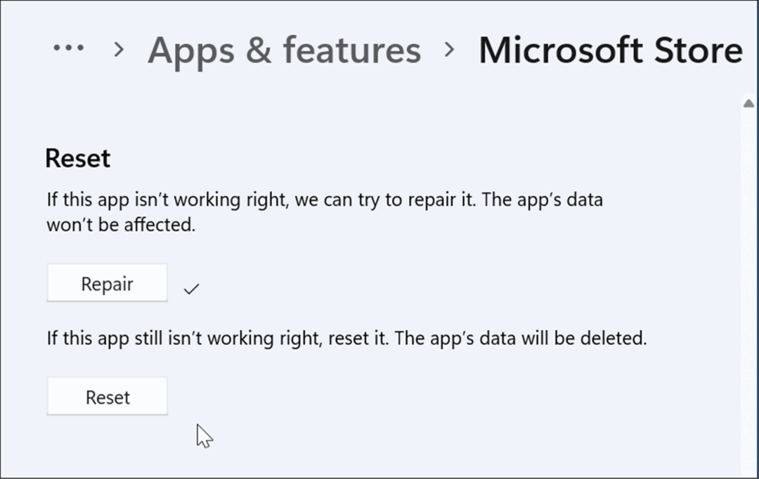 إعادة تعيين أو إصلاح تطبيق Microsoft Store لا يعمل على نظام التشغيل windows 11