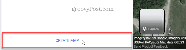 خيار إنشاء خريطة خرائط جوجل